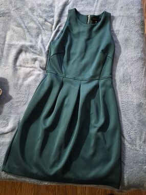 Dynamite Teal Green Sleeveless Pleated Fit-and-Flare Dress